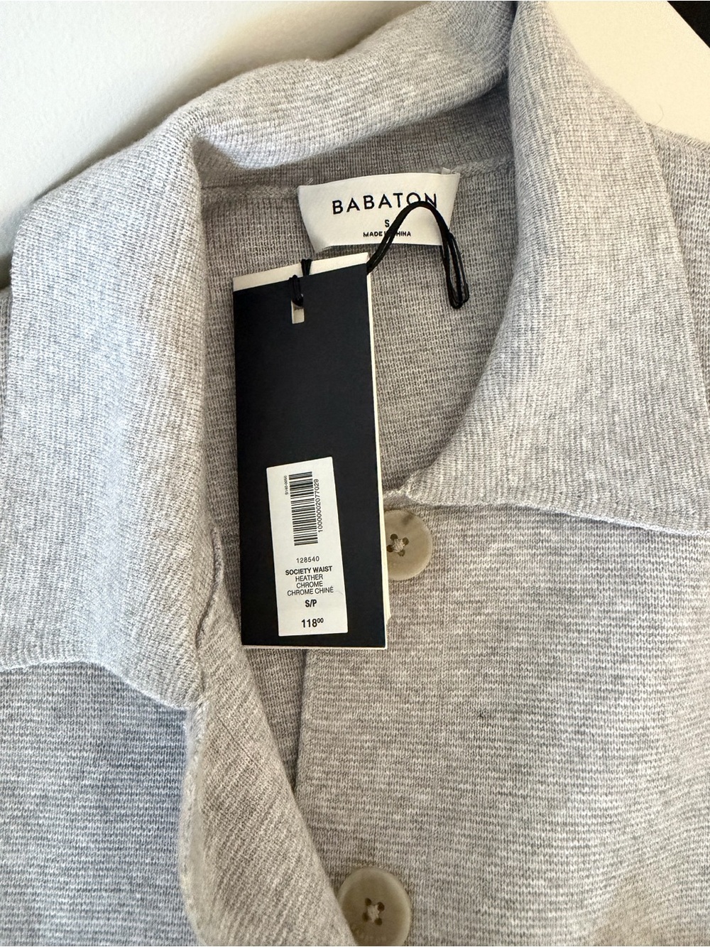 Babaton Light Gray Knit Button-Up Jacket - Picture 2 of 3